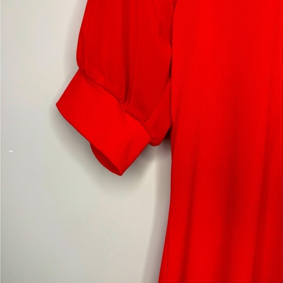 NY&C Red Puff Sleeve Knit Sailor Top XS - Picture 5 of 6